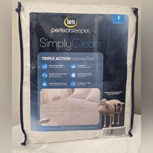 Serta Perfect Sleeper Triple Action Full Waterproof Full Size Mattress Pad NEW